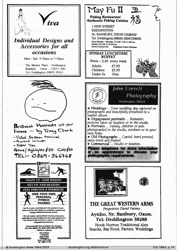 Deddington News October 1994, p.14