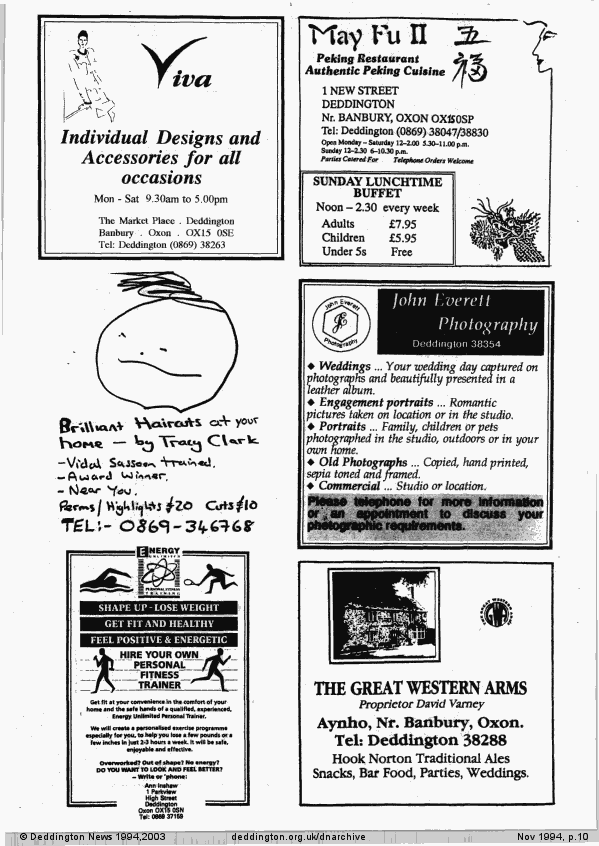 Deddington News November 1994, p.10