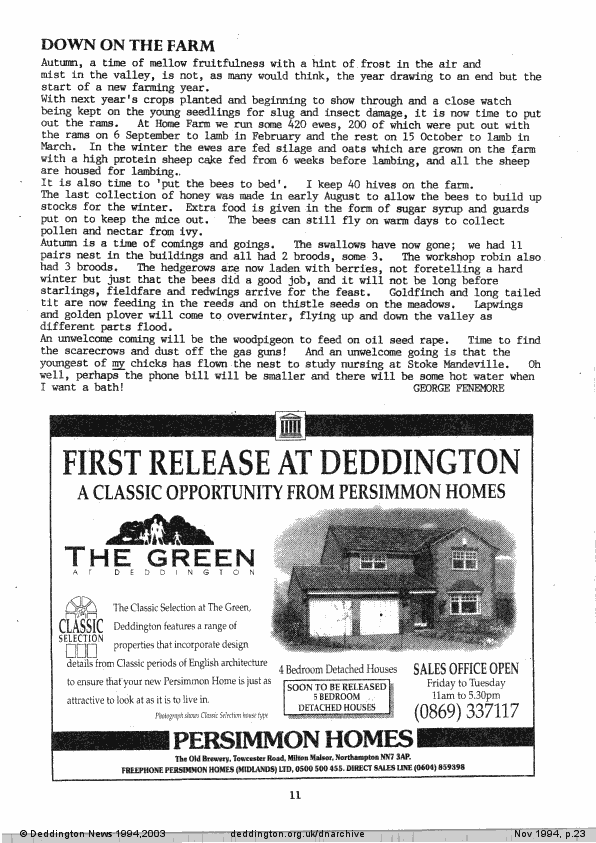Deddington News November 1994, p.23