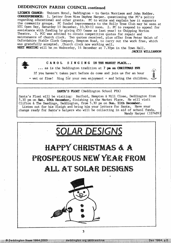Deddington News December 1994, p.5