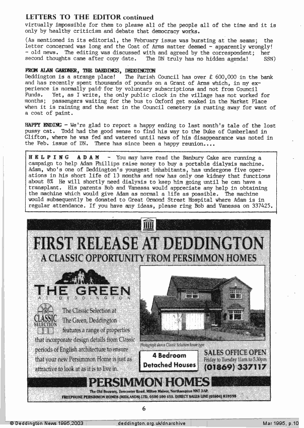 Deddington News March 1995, p.10