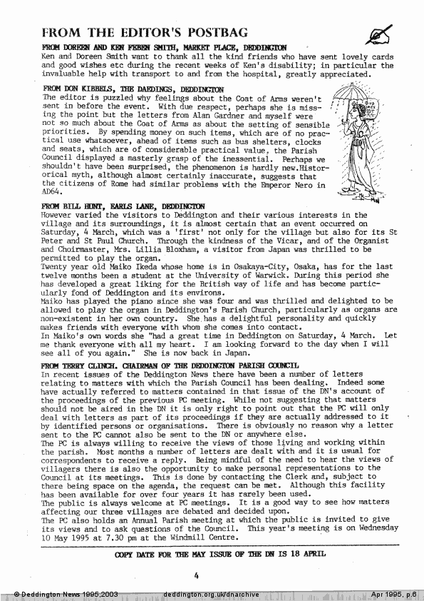 Deddington News April 1995, p.6