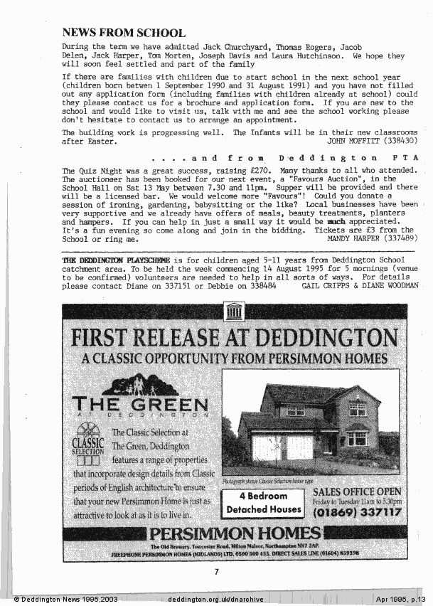 Deddington News April 1995, p.13