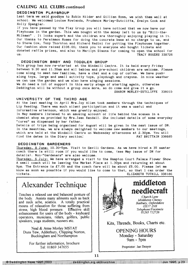 Deddington News June 1995, p.23