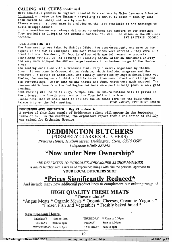 Deddington News July 1995, p.22