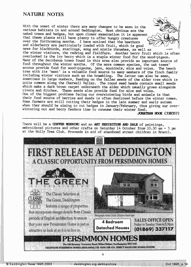 Deddington News October 1995, p.19