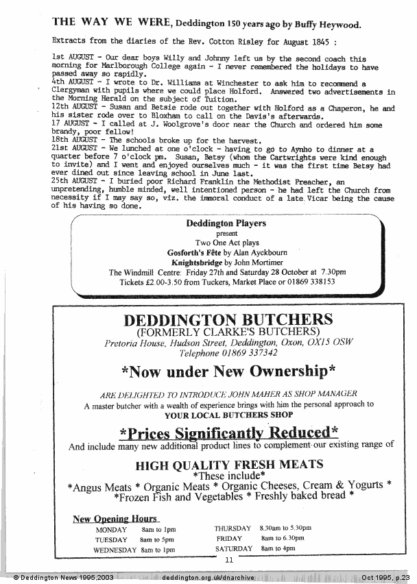 Deddington News October 1995, p.23