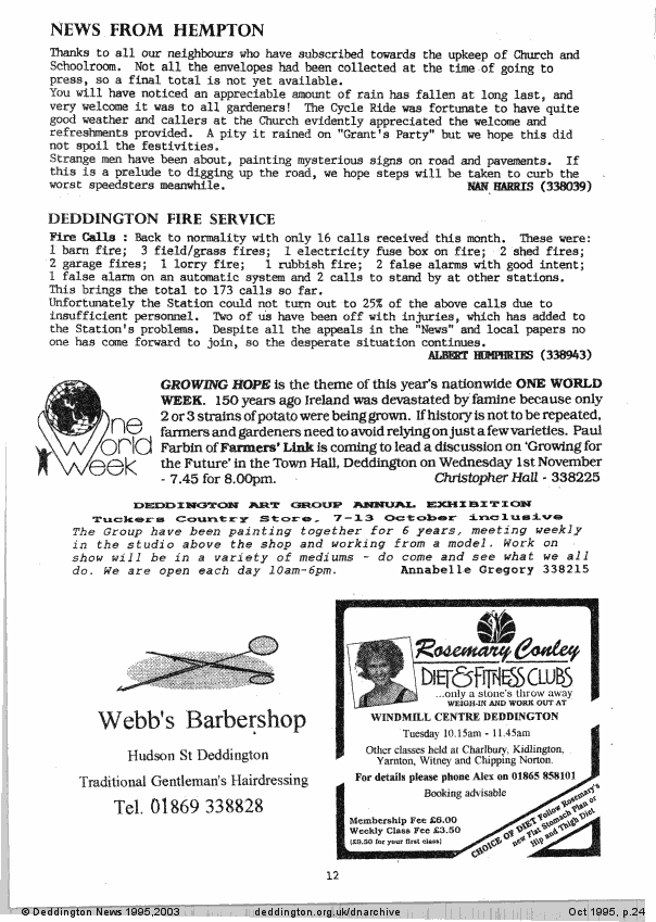 Deddington News October 1995, p.24
