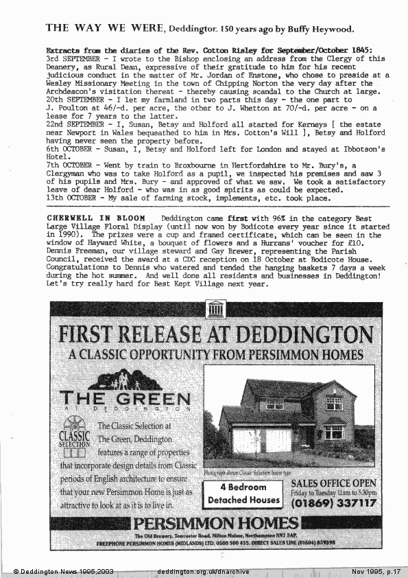 Deddington News November 1995, p.17