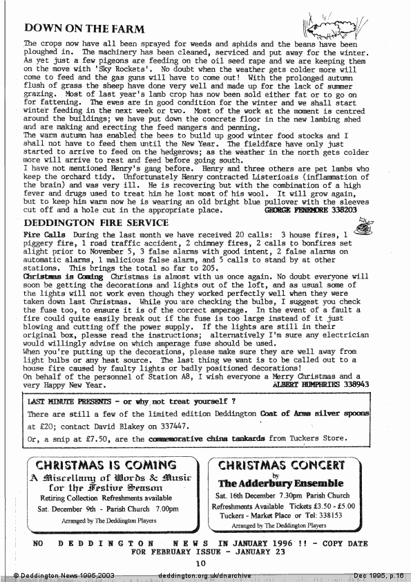 Deddington News December 1995, p.16