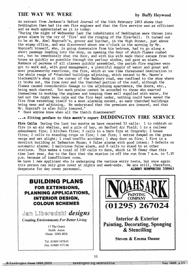 Deddington News September 1996, p.21