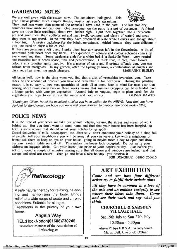 Deddington News July 1997, p.20
