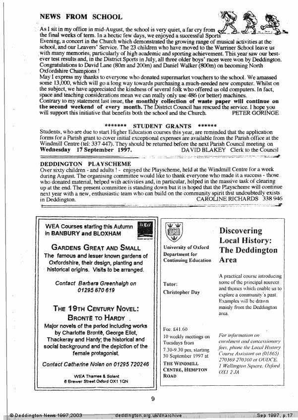 Deddington News September 1997, p.17