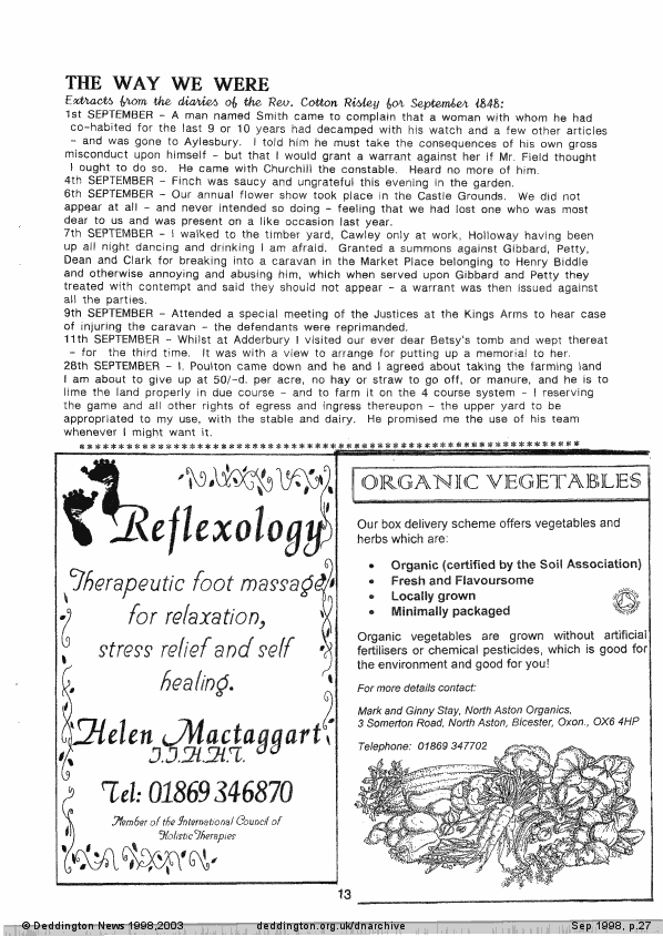 Deddington News September 1998, p.27