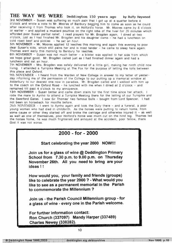 Deddington News November 1998, p.18