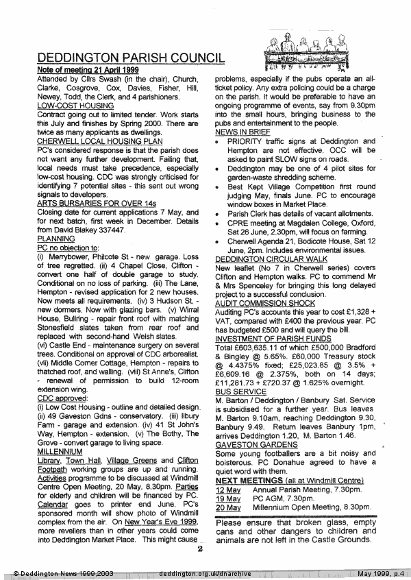 Deddington News May 1999, p.4
