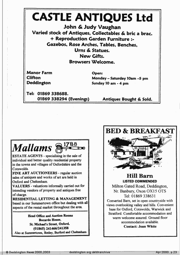 Deddington News April 2000, p.23