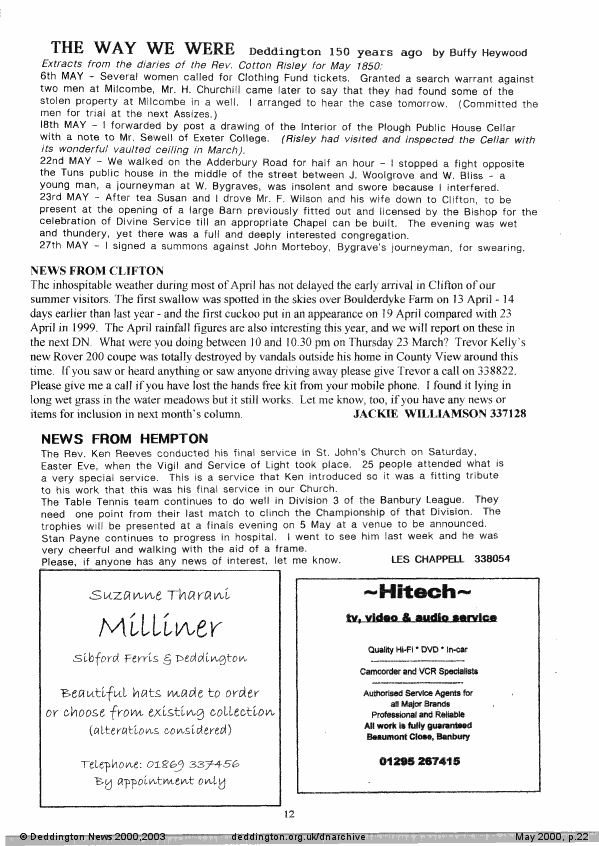 Deddington News May 2000, p.22