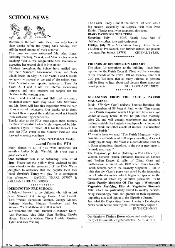 Deddington News June 2000, p.8