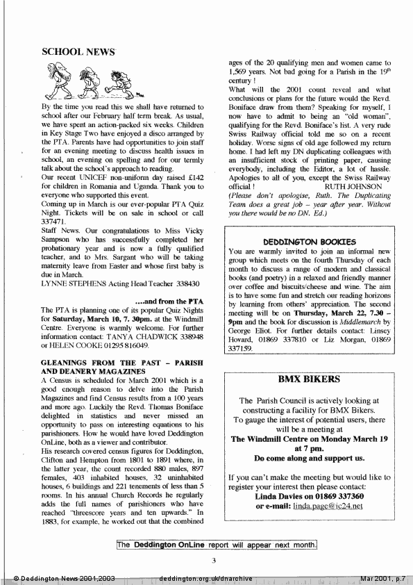 Deddington News March 2001, p.7