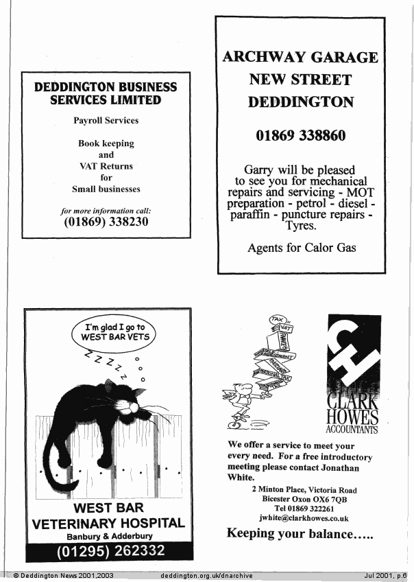 Deddington News July 2001, p.6